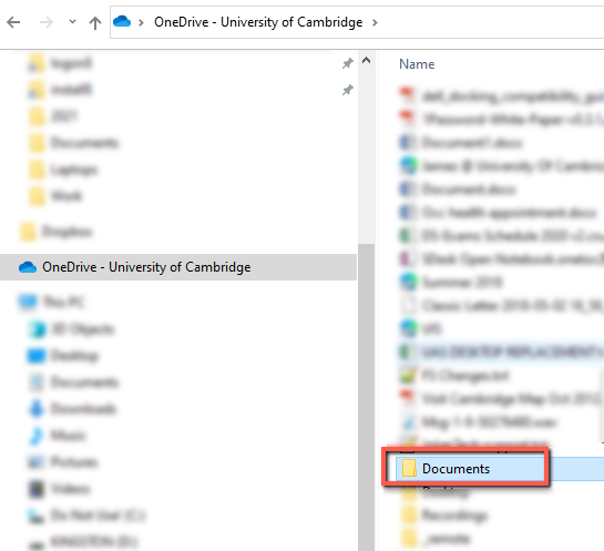 OneDrive Documents folder