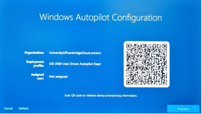 Autopilot configuration window