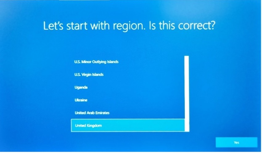 Select region window