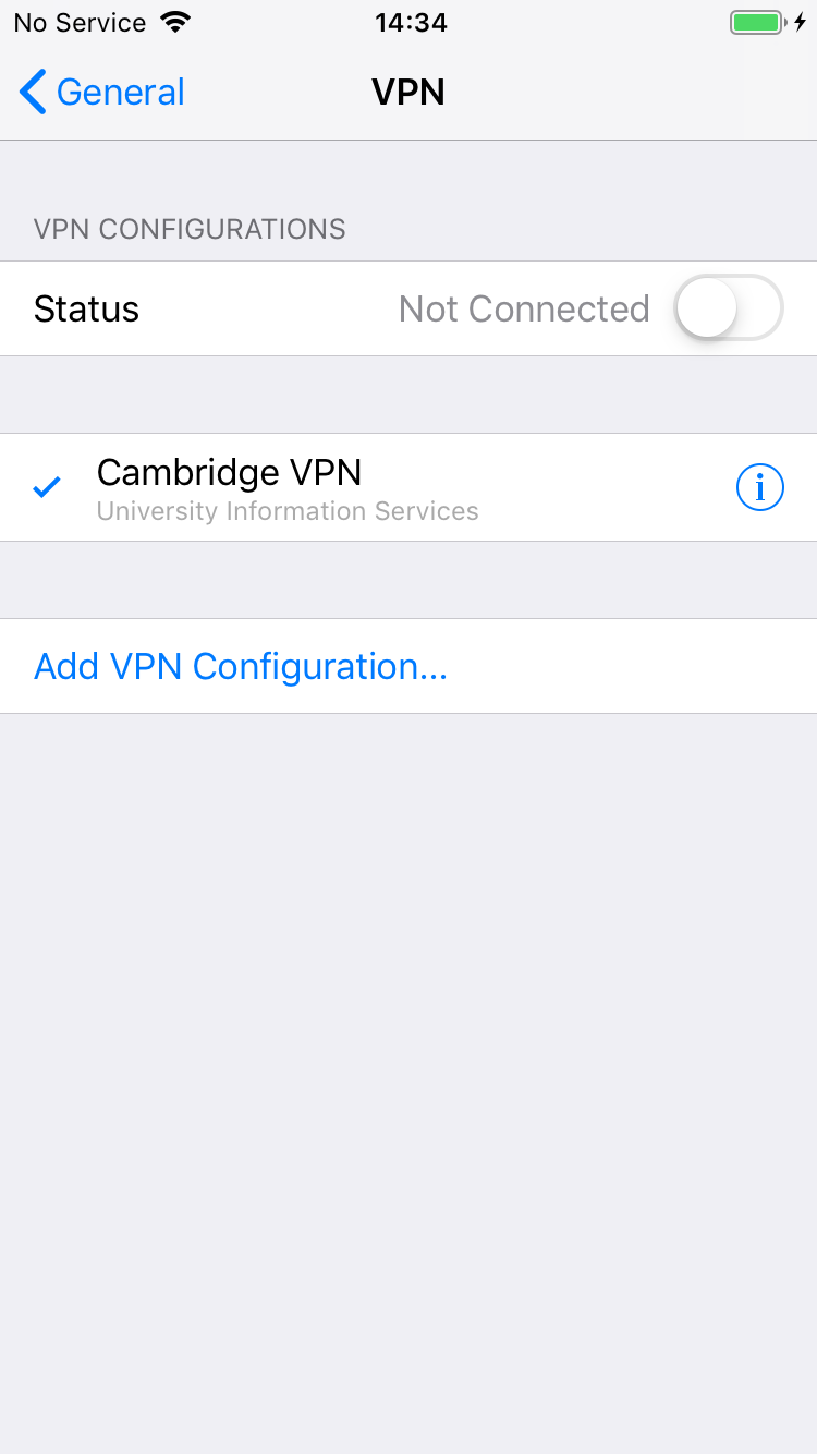 6. Settings General VPN Configure