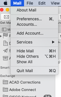 mac mail exchange says connecting