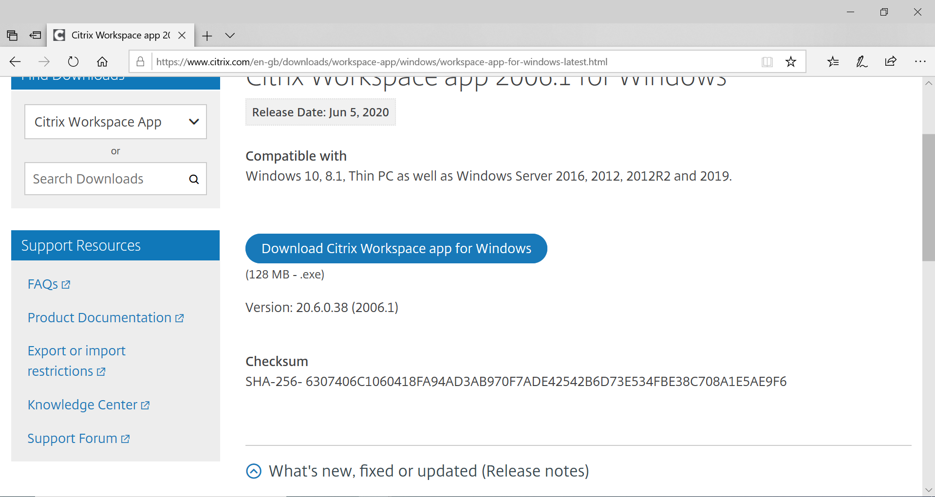 citrix workspace download for windows 7