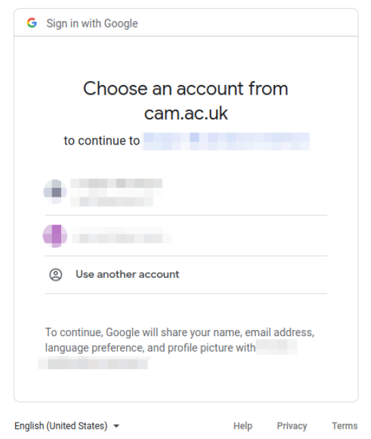 Google Cloud Identity login screen