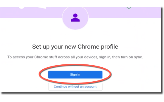 Image of Chrome sign in button