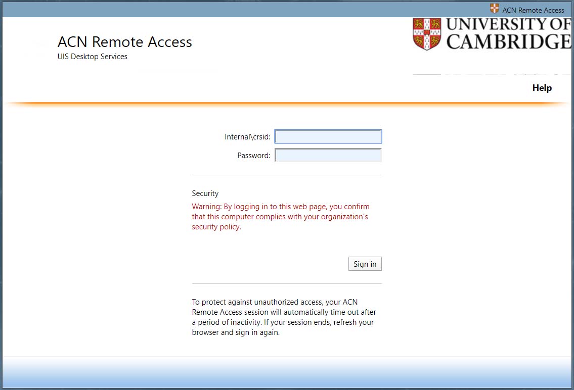 Visit the remote access website