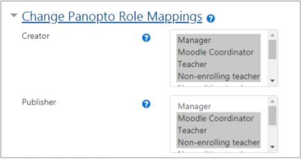 Change Panopto role mappings