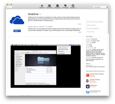 mac onedrive for business client