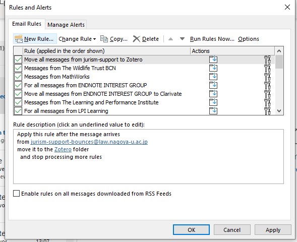 outlook for mac apply rules now