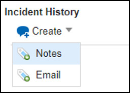 'Notes' selected in the Create drop-down menu in Heat
