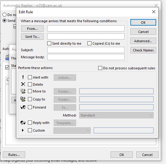 rules in outlook not working properly