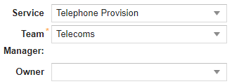 Service field in a a new Task in Heat with 'Telephone Provision' selected in the dropdown menu