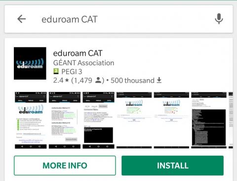 android eduroam cat in Play Store