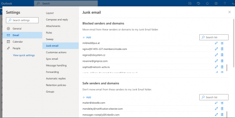 Adjusting Junk Mail settings in Outlook Online