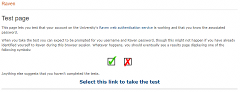 Screenshot Raven Test Page