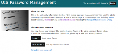Screenshot UIS Password Management