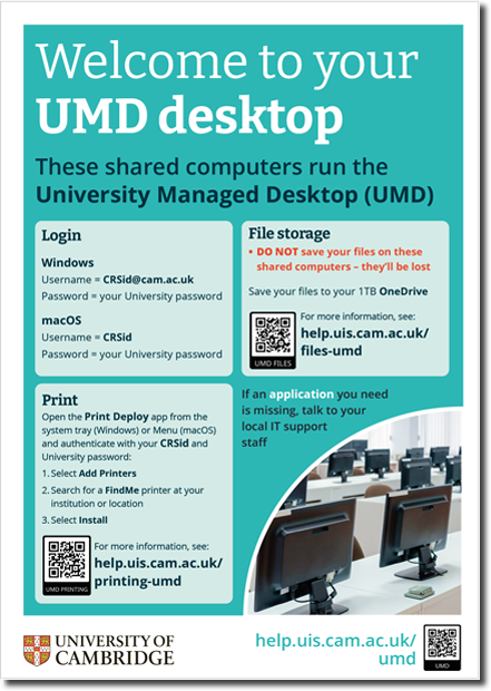 Poster for display in shared computer rooms 