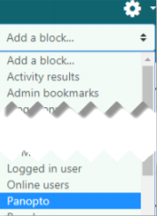How to select Panopto from the dropdown list 