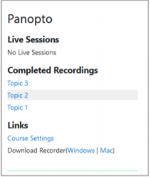 Panopto block content
