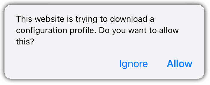 Pop-up dialog - choose Accept
