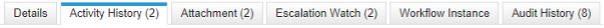 Activity History tab appears between the Details tab and the Attachment tab in HEAT
