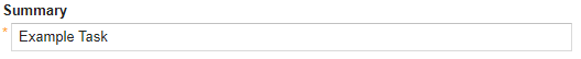 Summary field in a New Task in Heat with the text 'Example Task'