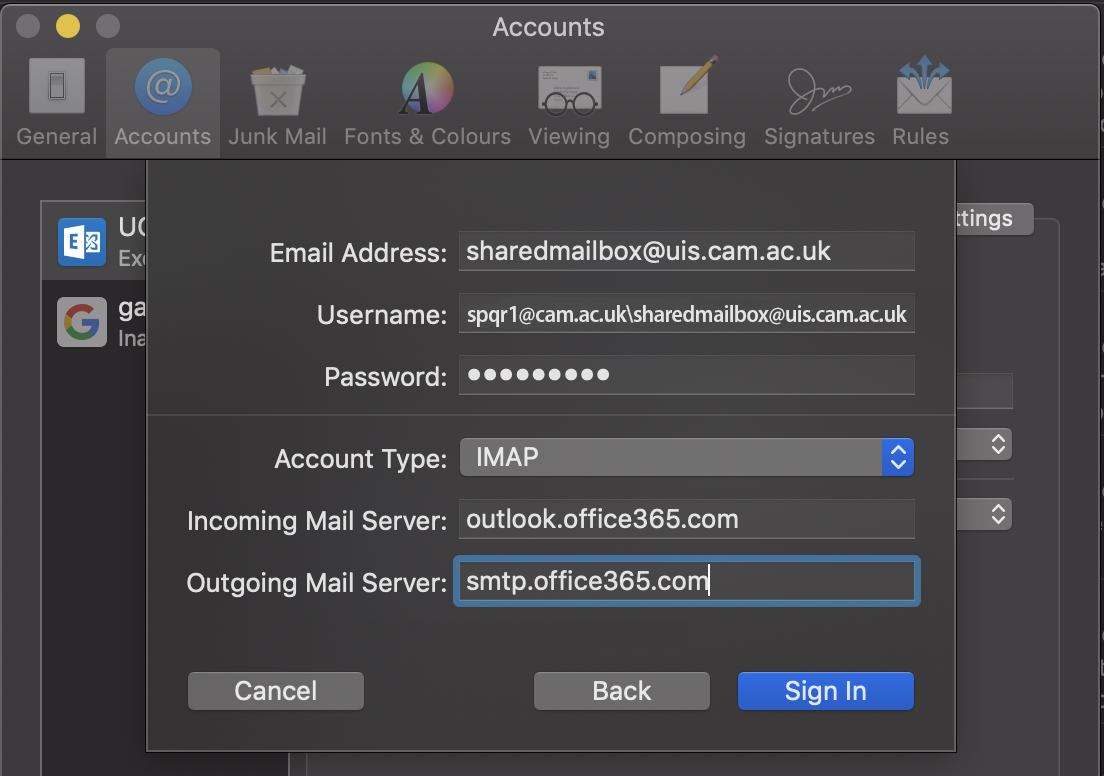 apple mail 5 Advanced IMAP details