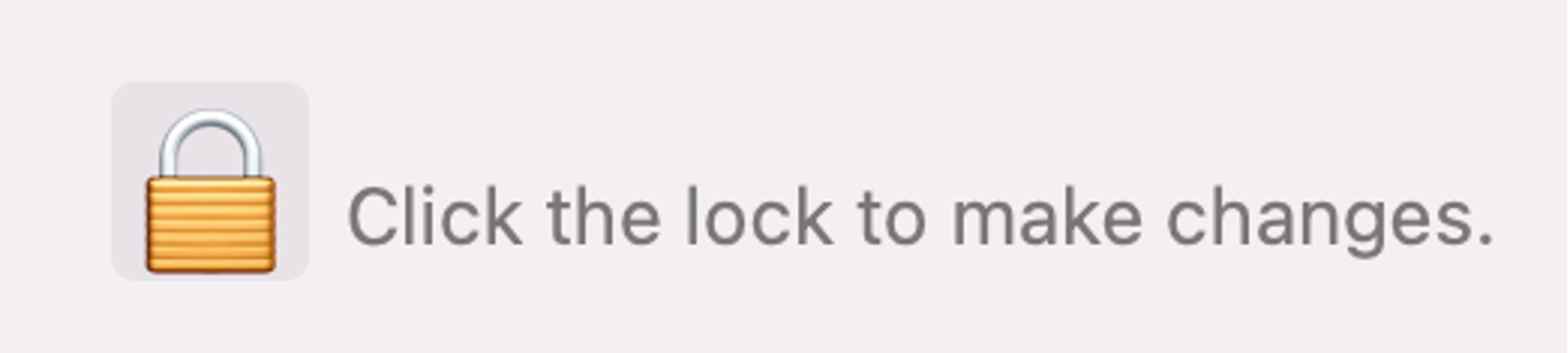 The padlock icon on the 'Security & Privacy' screen.