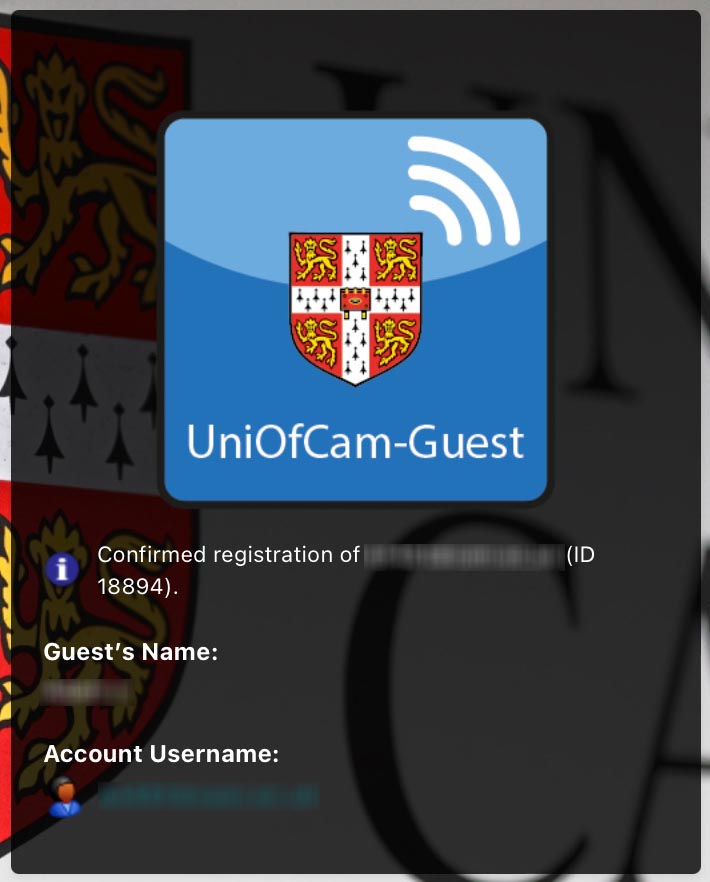 UniOfCam-Guest Login